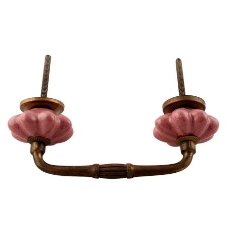 Lavender Crackle Ceramic Melon Bridge Handle